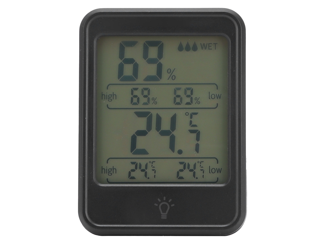 Termómetro Higrómetro Digital Mc41 Con Pantalla Lcd Y Retroiluminación Para La Medición De Temperatura Y Humedad.