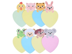 Un juego de 8 bonitos y originales blocs de notas adhesivas con formas de animales y un minicuaderno. Mdug