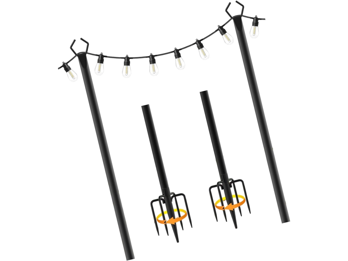 Juego De 2 Soportes De Hierro Reciclables Extra Resistentes Para Tiendas De Campaña - Accesorio De Camping Para Varios