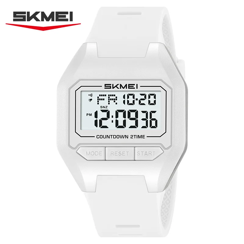 Reloj Digital Con Cronógrafo Y Alarma, Resistente Al Agua (blanco), Para Estudiantes, Hombres Y Mujeres.