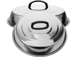 Tapa redonda de acero inoxidable para bandeja de horno, 2 piezas, diámetros 32 cm y 34 cm, resistente a la grasa Gokoco