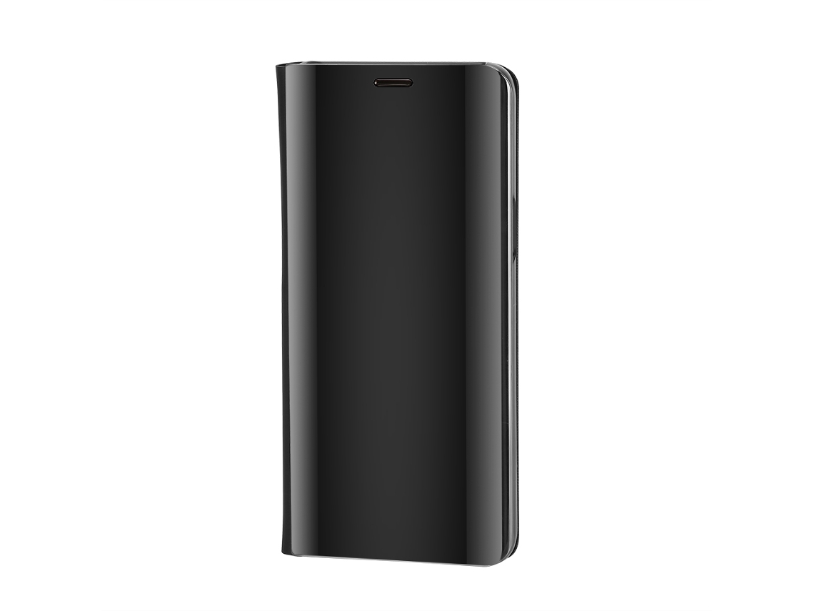 Cubierta De Teléfono (soporte De Espejo Plegable) Samsung S9 Cubierta De Teléfono Con Espejo Electroplado Y Soporte Inteligente Plegable (negro)