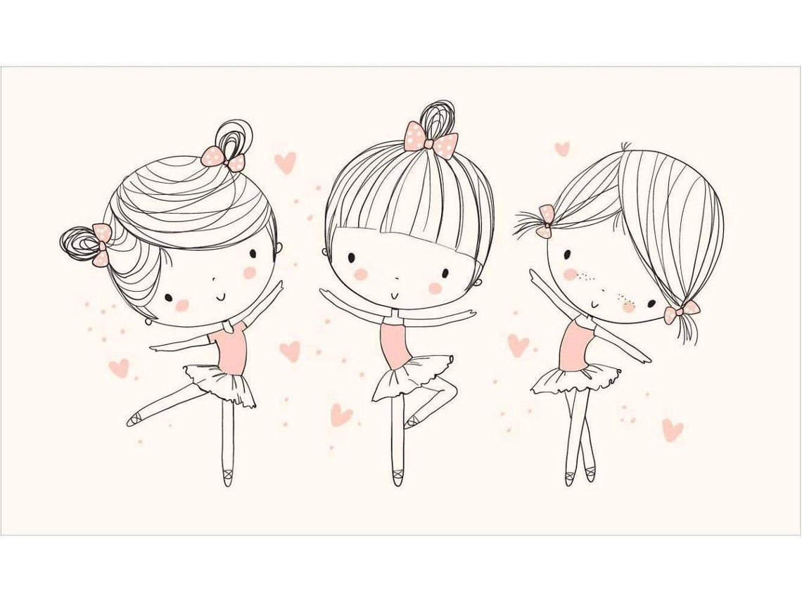Cabecero de Cama OEDIM Infantil Bailarina (Crema - 100x100cm - PVC)