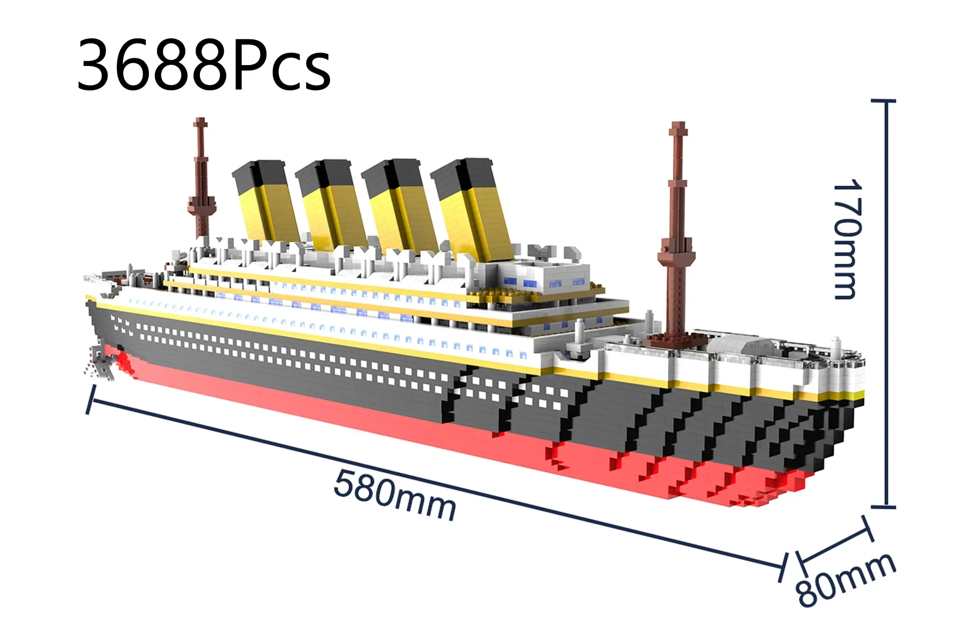 (3688 Piezas) Exquisito Modelo De Bloques De Construcción Del Titanic, Mini Set De Bloques De Construcción, Juguete Educativo Creativo
