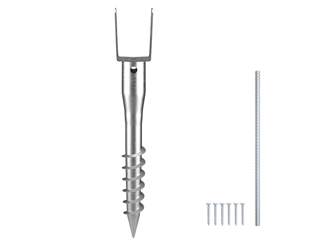 Soporte en U para Postes de 100x70x700 mm con Kit Completo Tekmaquinas