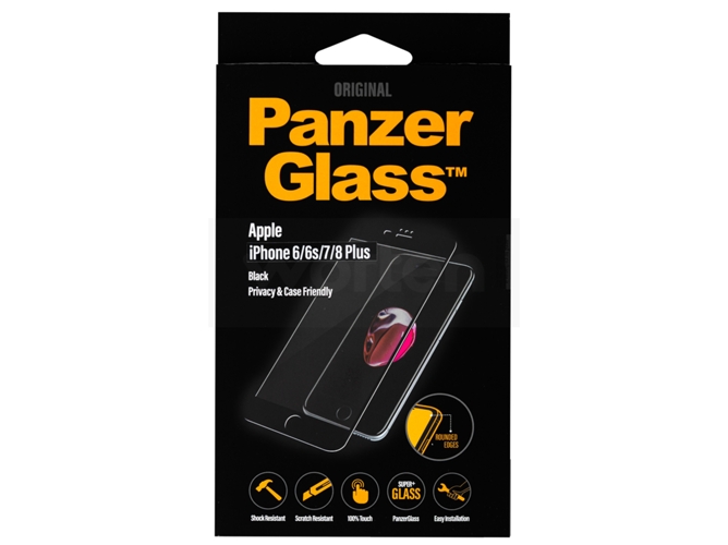 Protector de Pantalla iPhone 6 Plus, 6s Plus, 7 Plus, 8 Plus PANZERGLASS P2619 Negro