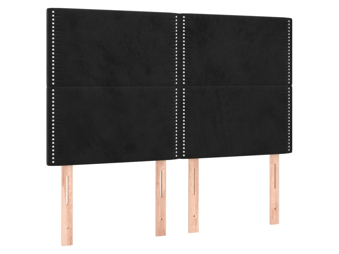 Maison Exclusive - Cabecero Terciopelo Negro 144x5x118/128 Cm