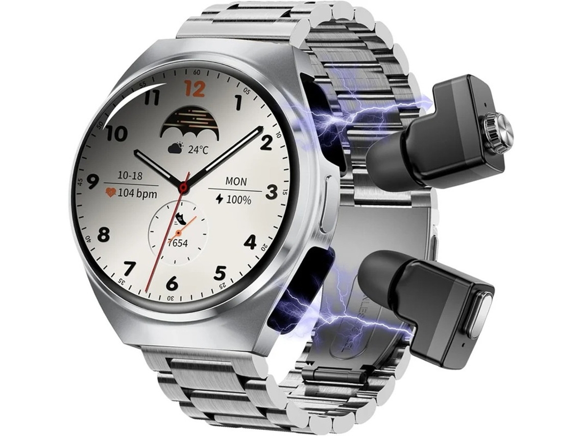Reloj inteligente con auriculares inalámbricos, llamadas Bluetooth, reloj para hombre de 1,5 pulgadas, material de acero, cuerpo ultrafino, efecto 9D Yizhood