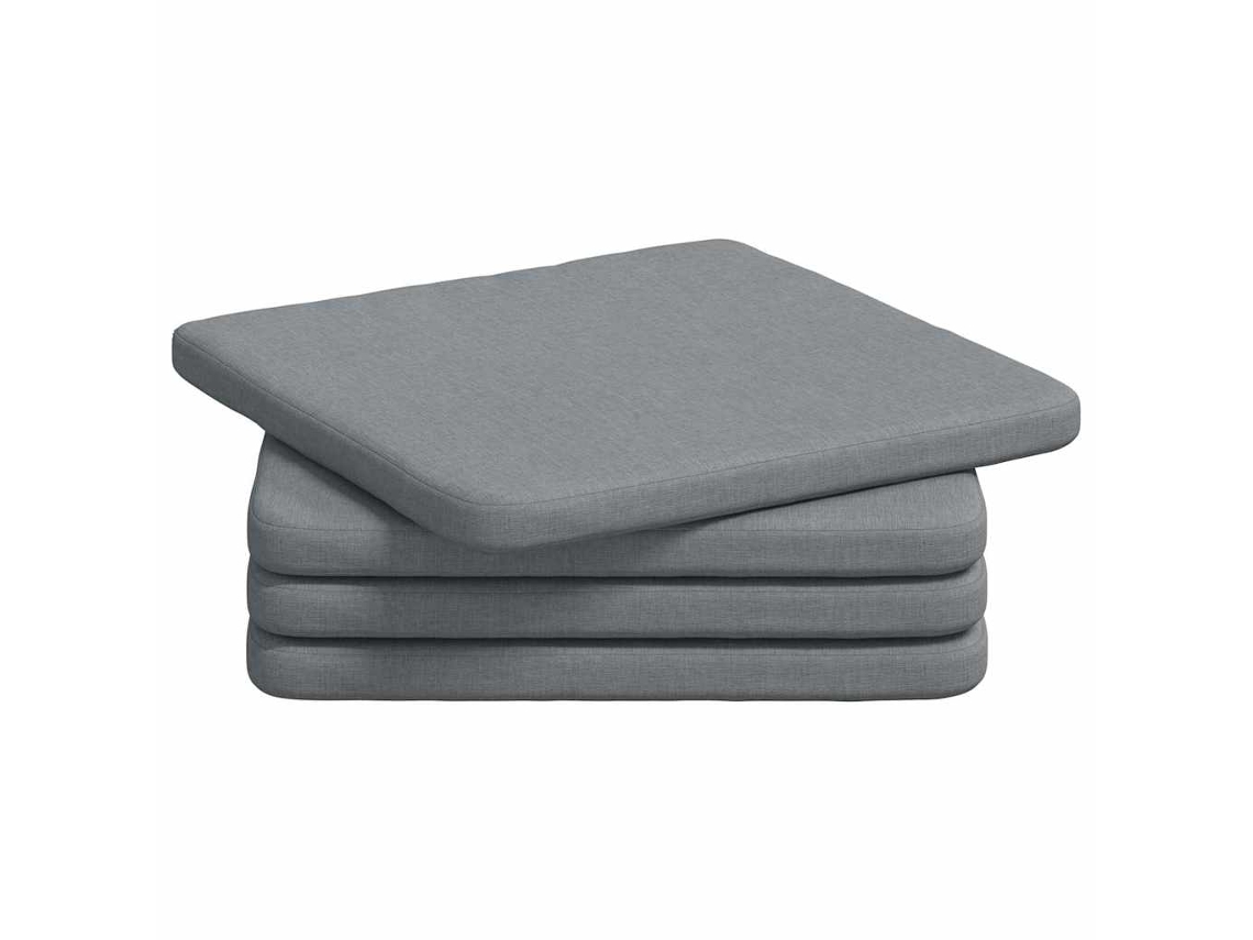 Cojines Para Asiento 4 Uds Gris Claro 40 X 40 X 3 Cm Tela