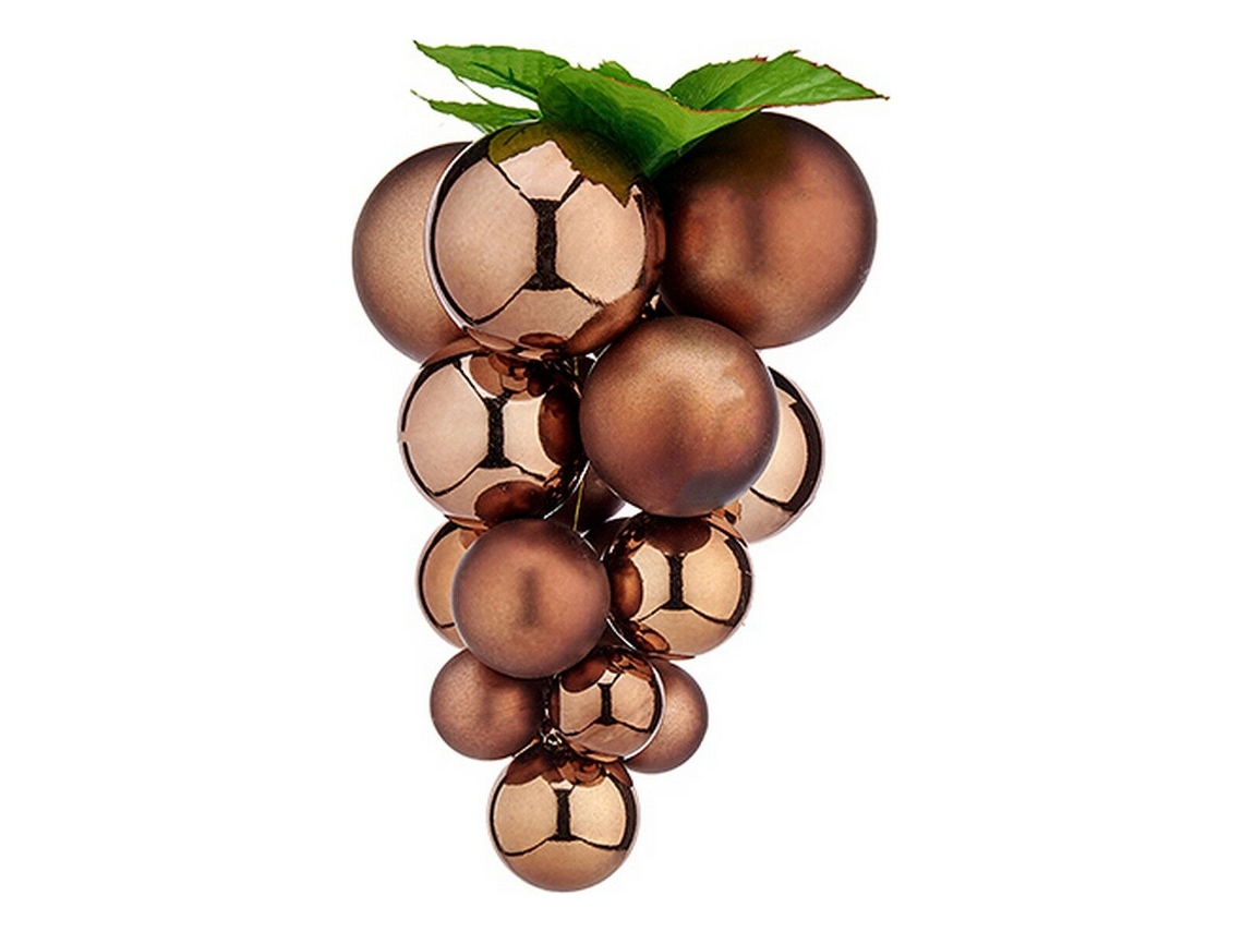 Bolas de Navidad Médio Uvas Castanho Plástico