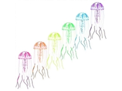 Medusas artificiales luminosas para acuario, adorno de silicona para acuario, paquete de 6 Rosewell