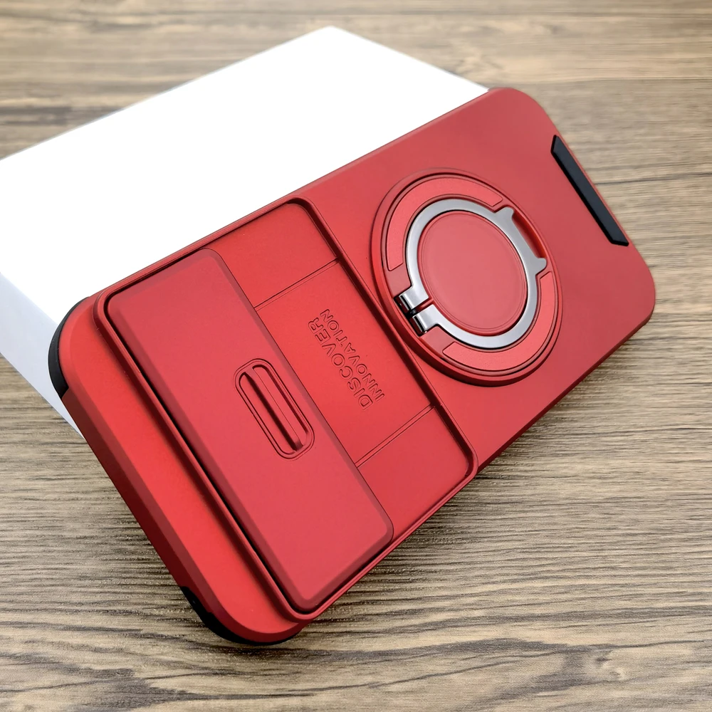 (rojo, Google Pixel 10) Funda Multifuncional Con Soporte Deslizante Y Ventana, Funda Protectora Magnética A Prueba De Golpes.