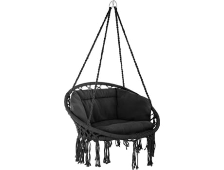 Silla Suspensa TECTAKE Grazia (Negro - Acero - 80x72x125 cm)