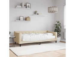 Sofá Cama Con Colchón Tela Crema 80x200 Cm