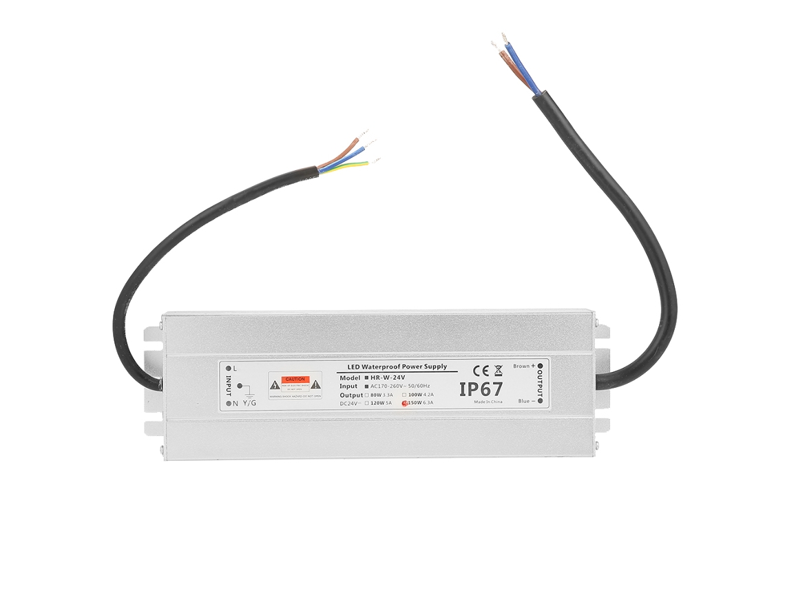 Fuente De Alimentación Led Impermeable Ip67 De 24 V 150 W 6,25 A Con Transformador Controlador Ajustable