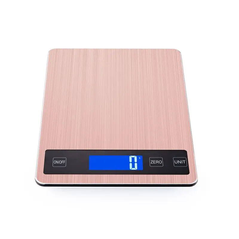 (oro Rosa, Capacidad Máxima De Pesaje 10 Kg) Báscula De Cocina De Acero Inoxidable, Pantalla Digital, Apta Para Hornear Pasteles Y Preparar Café.