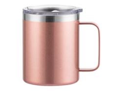 MEOIRUERY Taza de Acero Inoxidable con Asa, Doble Capa, Aislamiento Térmico, Estilo Moderno