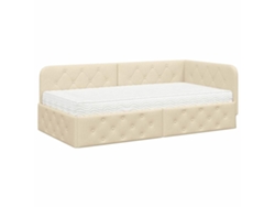 Maison Exclusive - Estructura De Cama En Esquina Crema 100 X 200 Cm Tela