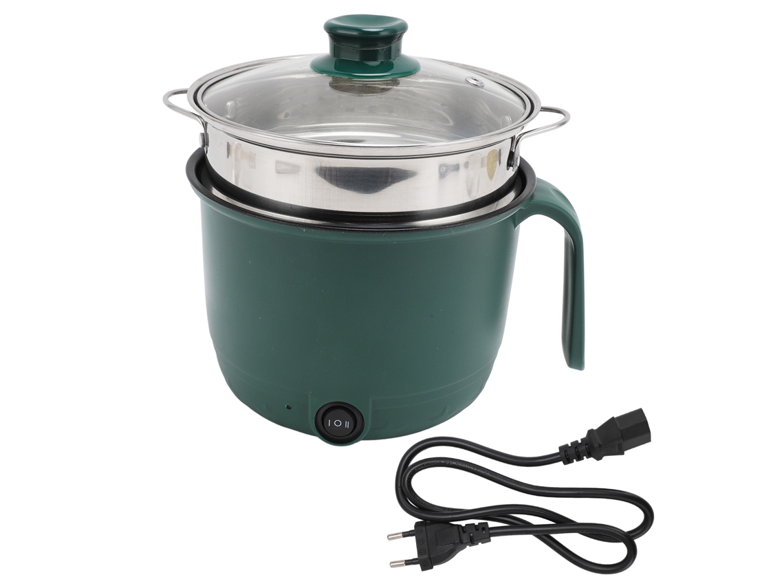 Olla Eléctrica De 1,5 L, 600 W, De Acero Inoxidable, Antiadherente, Con Tapa Transparente Y Enchufe Europeo De 220 V.