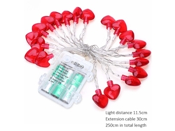 Rebe-luz De Cadena En Forma De Corazón Para San Valentín Led Luz Decorativa Diy