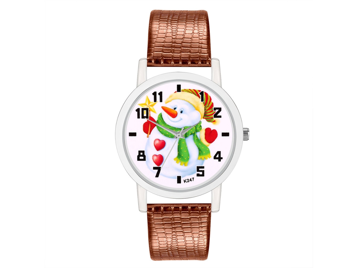 Reloj De Pulsera Analógico De Cuarzo Para Mujer Con Esfera Redonda Y Correa De Pu - Café
