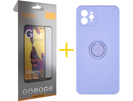 Carcasa + Protector de Pantalla para iPhone 12 Pro Max ACCETEL Morado Lila
