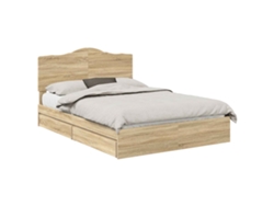 Maison Exclusive - Cama Con Almacenamiento Con Cabecera Roble Sonoma 150 X 200 Cm