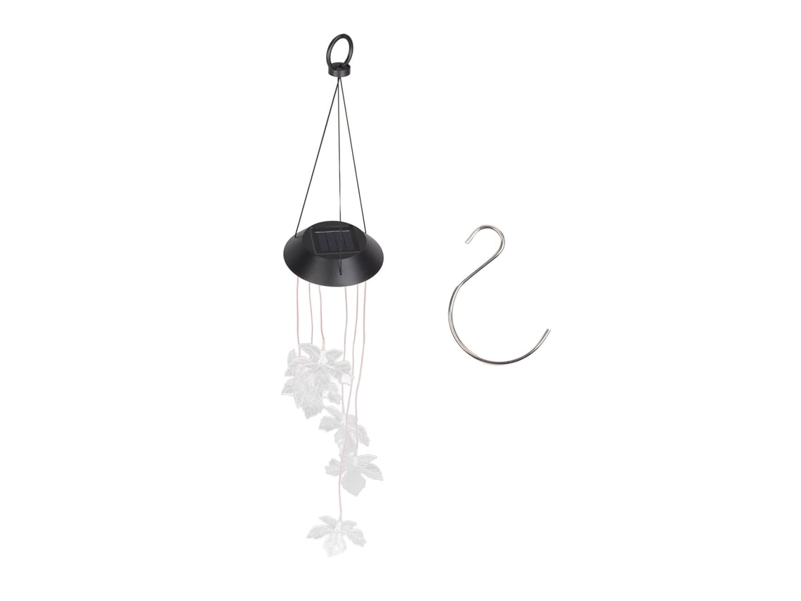 Campanillas De Viento Solares Con Forma De Hoja De Arce Y Luces Led Móviles Para Jardín, Patio Y Exteriores