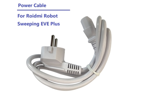 Cable de alimentación con enchufe europeo para Robot Roidmi Sweeping EVE Plus, repuestos de aspiradora, accesorio, cable de carga blanco