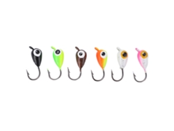 Mini señuelos para pesca en hielo, 6 piezas, acero al carbono