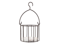 Cesta Colgante De Hierro Con Base De Madera, Estilo Nórdico, Para Plantas Artificiales.