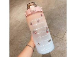 Botella De Agua Deportiva De 2 Litros Con Pajita Grande Y Botella Fitness Gradiente Rosewell