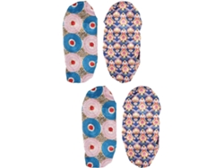 Juego de 4 gorros de dormir de satén con estampado de corazones y lunares, ideales para cabello rizado y trenzado.