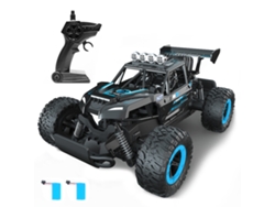 Coche Teledirigido Todoterreno 4x4 De 2,4 Ghz Con Luces, 2 Baterías Recargables, Para Niños Y Adultos, Color Azul.