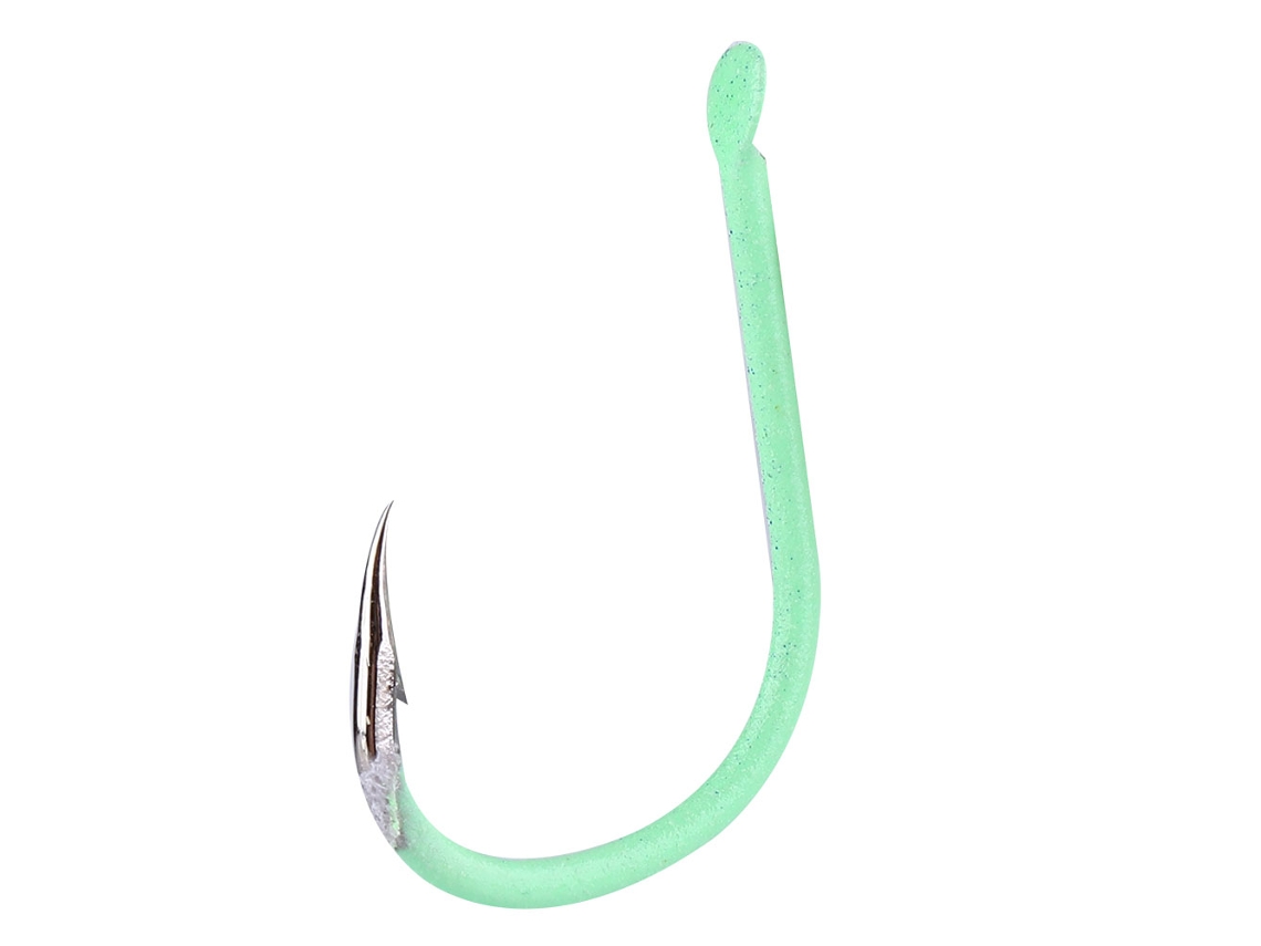 6 Cañas De Pescar De Acero De Alto Carbono Con Punta Afilada Y Diseño Fluorescente 3/0