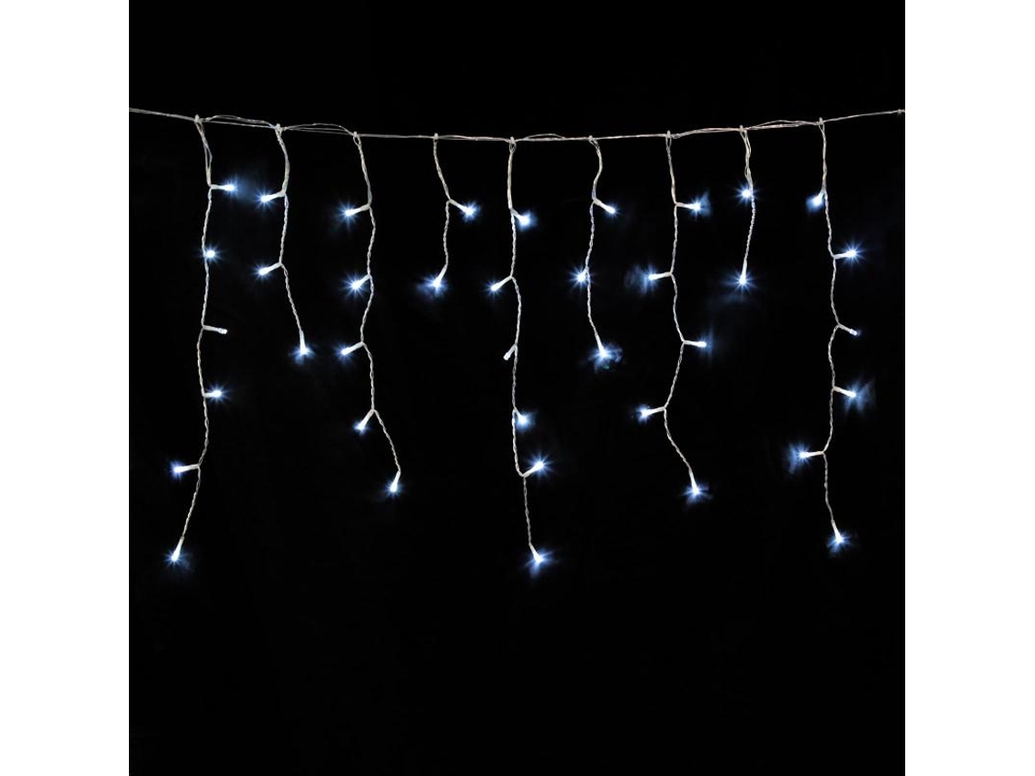 Guirnalda luces navidad cortina 5x1 metros 182 leds blanco frio. luz navidad interiores y exteriores ip44. cable transparente