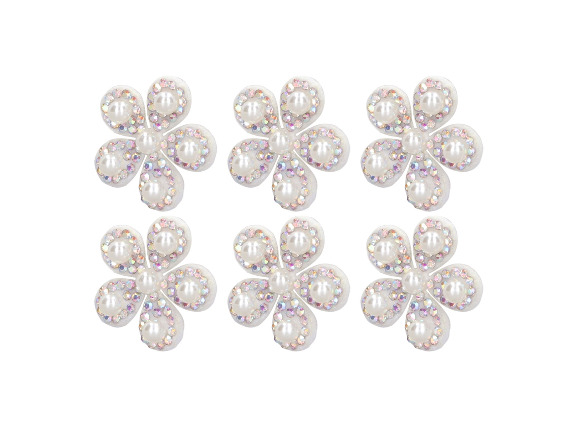 50pcs Patchs Florais de Strass para Costurar Diy Mochilas Colares Roupas Bonitos