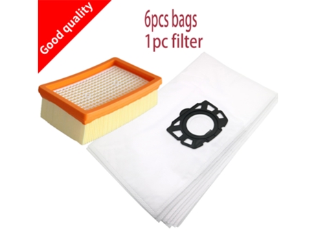 7 unids/lote bolsas de polvo y filtro Hepa para Karcher Wd4000 a Wd5999 para Karcher Mv4 Mv5 Mv6 Wd4 Wd5 Wd6 piezas de aspiradora