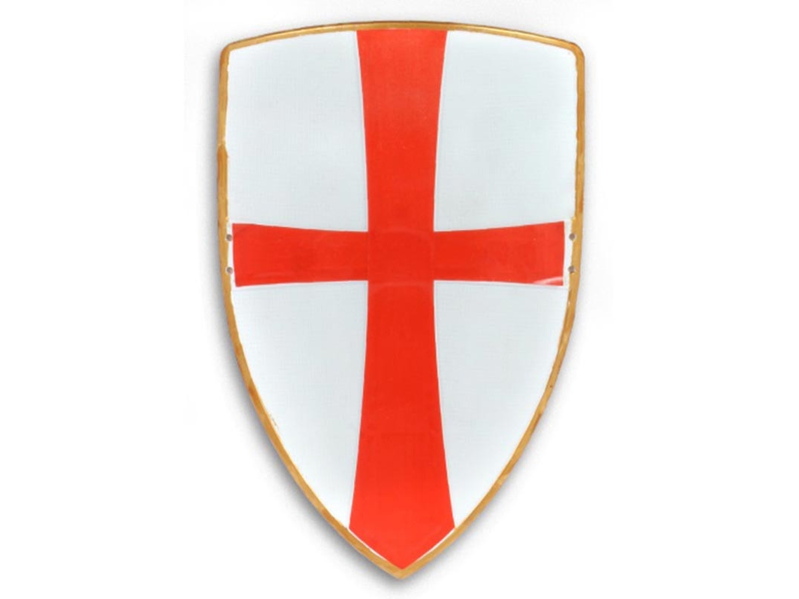 Escudo Medieval blanco con cruz de 300 cm