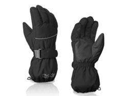 Guantes de esquí impermeables para jóvenes y niños, guantes cálidos de cinco dedos