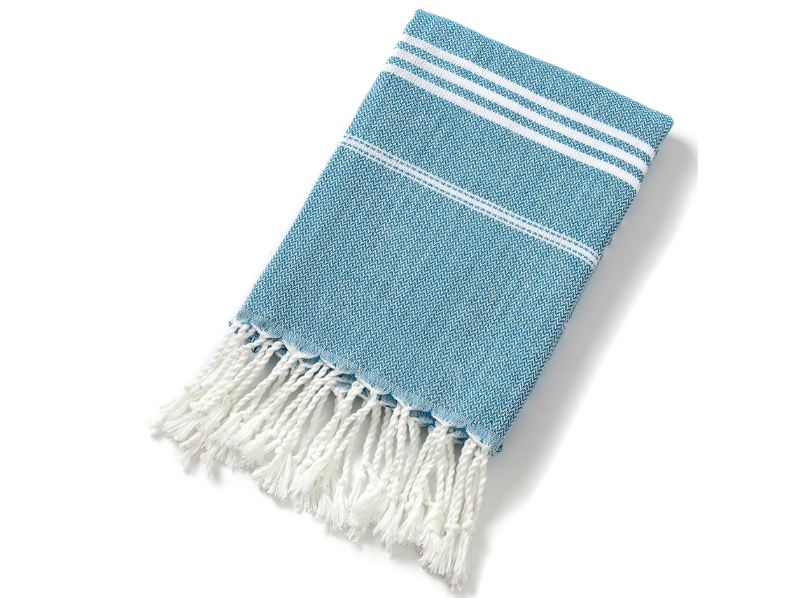 Toallas De Baño Absorbentes De Terciopelo Turco Natural Con Borlas Y Temática Navideña (azul), Juego De 3 Piezas