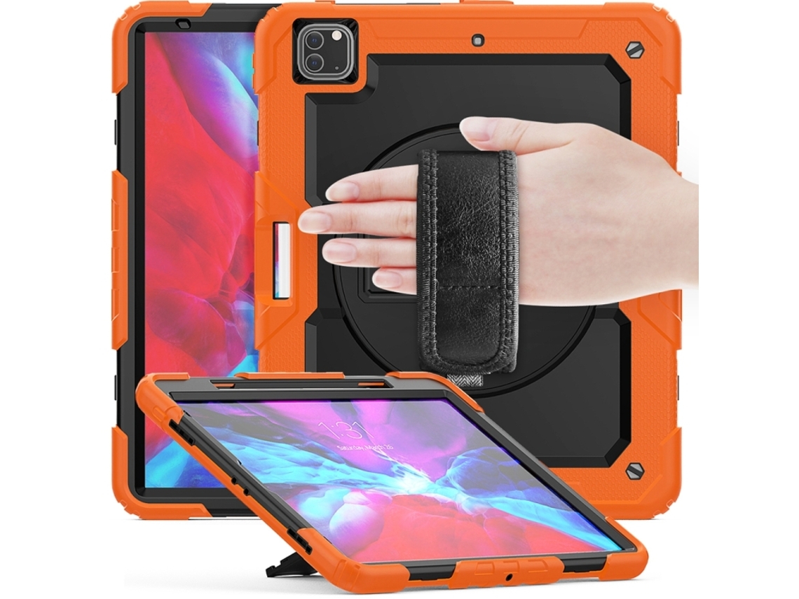 Capa Para Ipad Pro 13 2025/2024 13 Polegadas À Prova De Choque,com Suporte E Alça De Ombrolaranja + Preto