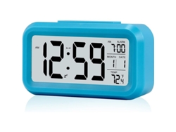 2026-reloj Despertador Digital Batería Con Luz Nocturna Inteligente Temperatura Fecha Lcd Azul Dormitorio Oficina