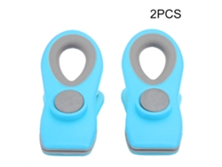 2 Pinzas Para Alimentos Con Cierre Ondulado Y Efecto De Sellado Magnético, Para Conservar La Frescura De Los Alimentos En La Cocina, Color Azul.