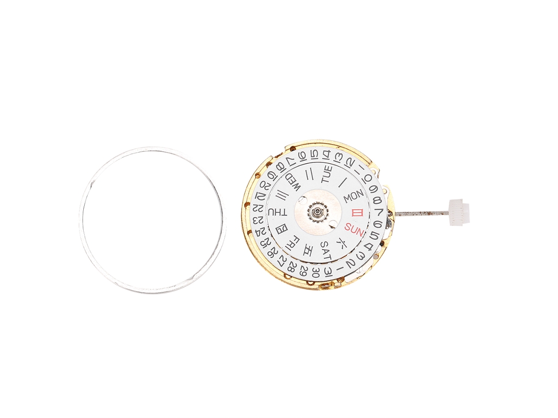 Mecanismo de reloj (calendario doble, tres manecillas)