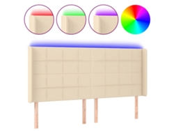 Maison Exclusive - Cabecero Con Led De Tela Color Crema 183x16x118/128 Cm