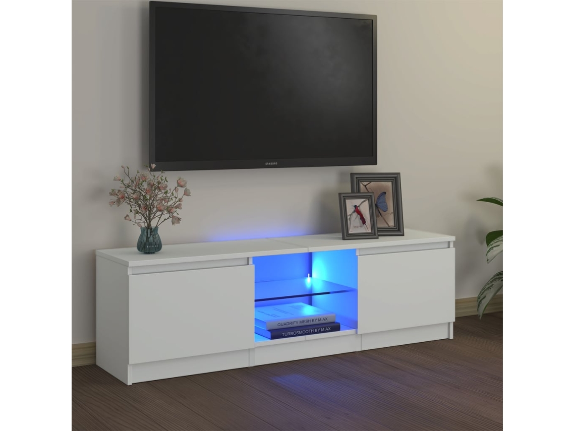 Mueble para TV con luces LED blanco 120x30x35,5 cm N/A