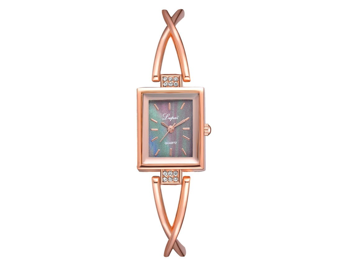 Reloj De Pulsera Analógico De Cuarzo Sencillo Vansvar Para Mujer Y Hombre, Color Dorado.