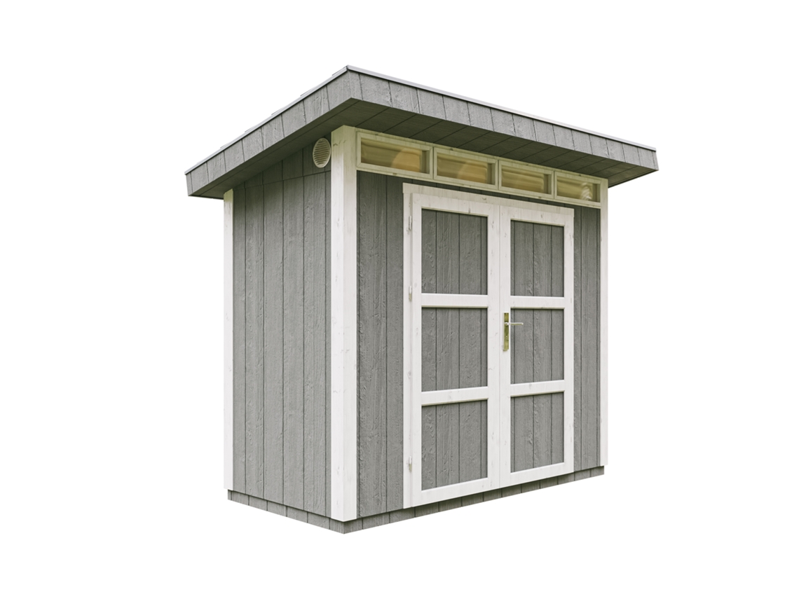 Caseta Jardin Exterior paneles a base de Madera LP SmartSide 3m2 con Suelo y Baldosas Bituminosas - L161xA294xA239 cm - TIMBELA M901A - Cavern steel