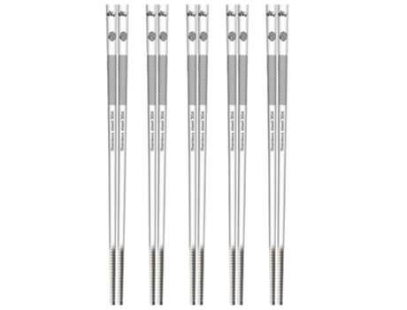 Palillos reutilizables de acero inoxidable 5 pares aptos para lavavajillas cuadrados ligeros antideslizantes juego de regalo estilo 5 ZMDECQNA